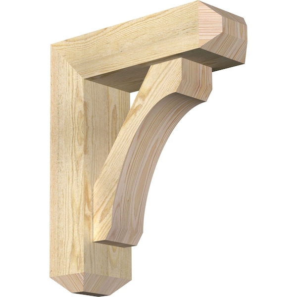 Ekena Millwork Legacy Craftsman Rough Sawn Bracket w/ Offset Brace, Douglas Fir, 6"W x 18"D x 22"H BKT0604X18X22LEC04RDF - main